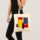 Mondrian Style Design Budget Totbeutel Tragetasche (Vorderseite (Produkt))