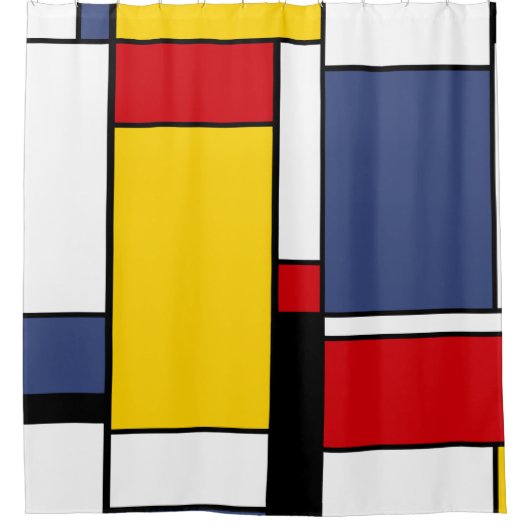Mondrian Style Design Duschvorhang (Vorderseite)