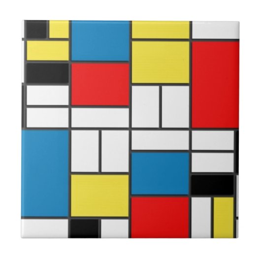 Mondrian Style Fliese (Vorderseite)
