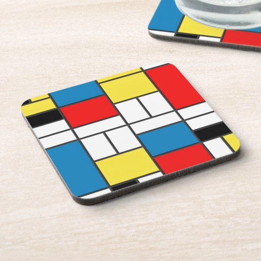 Mondrian Style Getränkeuntersetzer (Linke Seite)