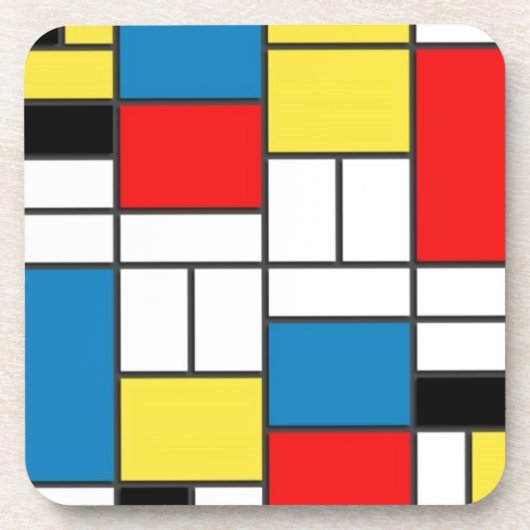 Mondrian Style Getränkeuntersetzer (Vorderseite)