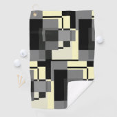 Mondrian Style Grau gelb Abstrakt Moderne Muster Golfhandtuch (Insitu)