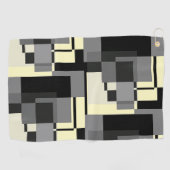 Mondrian Style Grau gelb Abstrakt Moderne Muster Golfhandtuch (Horizontal)