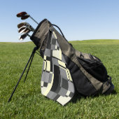 Mondrian Style Grau gelb Abstrakt Moderne Muster Golfhandtuch (Gras)