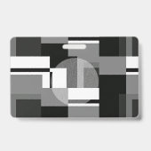 Mondrian Style Gray Abstrakt Modern Geometric Chic Ausweis (Rückseite)