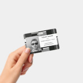 Mondrian Style Gray Abstrakt Modern Geometric Chic Ausweis (Handheld)