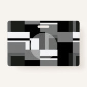 Mondrian Style Gray Abstrakt Modern Geometric Chic Ausweis (Rückseite)