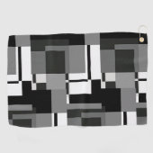 Mondrian Style Gray Abstrakt Modern Geometric Chic Golfhandtuch (Horizontal)