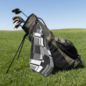 Mondrian Style Gray Abstrakt Modern Geometric Chic Golfhandtuch (Gras)