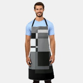 Mondrian Style Gray Abstrakt Modern Geometric Chic Schürze (Getragen)