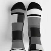 Mondrian Style Gray Abstrakt Modern Geometric Chic Socken (Oben)