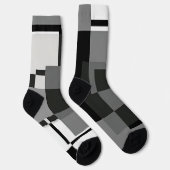 Mondrian Style Gray Abstrakt Modern Geometric Chic Socken (Rechts)