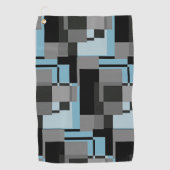 Mondrian Style Gray Blue Abstrakt Modern Geometric Golfhandtuch (Vorderseite)