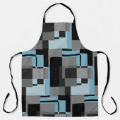 Mondrian Style Gray Blue Abstrakt Modern Geometric Schürze (Vorderseite)