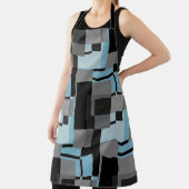 Mondrian Style Gray Blue Abstrakt Modern Geometric Schürze (InSitu)