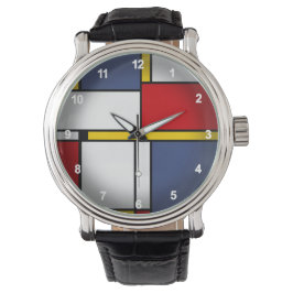 Mondrian Style Modernes Abstraktes Kunstdesign Armbanduhr