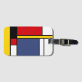 Mondrian Style Modernes Abstraktes Kunstdesign Gepäckanhänger (Vorderseite (Horizontal))