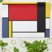 Mondrian Style Modernes Abstraktes Kunstdesign Geschirrtuch (Gefaltet)