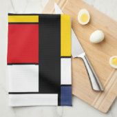 Mondrian Style Modernes Abstraktes Kunstdesign Geschirrtuch (Viertel Falte)