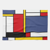 Mondrian Style Modernes Abstraktes Kunstdesign Geschirrtuch (Horizontal)