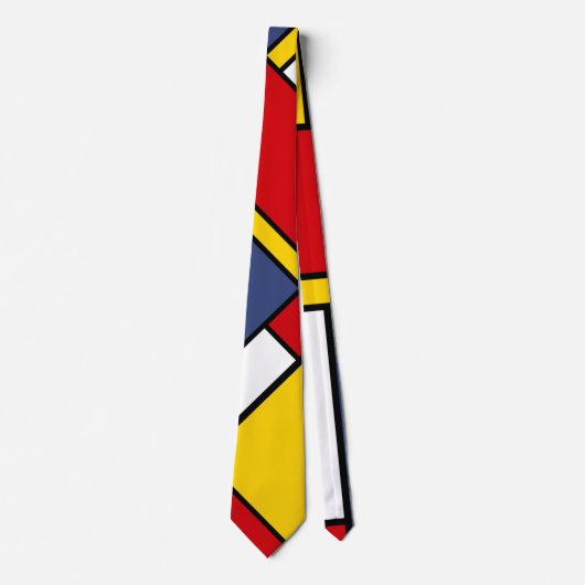 Mondrian Style Modernes Abstraktes Kunstdesign Krawatte (Vorderseite)