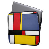 Mondrian Style Modernes Abstraktes Kunstdesign Laptopschutzhülle (Vorderseite Links)