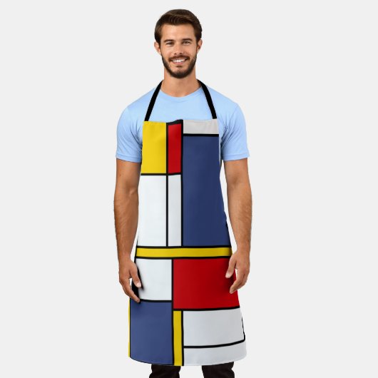 Mondrian Style Modernes Abstraktes Kunstdesign Schürze (Getragen)