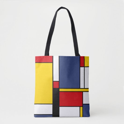 Mondrian Style Modernes Abstraktes Kunstdesign Tasche (Vorderseite)