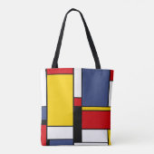 Mondrian Style Modernes Abstraktes Kunstdesign Tasche (Rückseite)