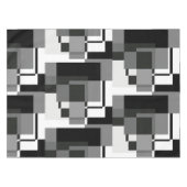 Mondrian Style Muster Schwarz-weiß Gray Geometric Tischdecke (Vorderseite (Horizontal))