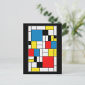 Mondrian Style Postkarte (Stehend Vorderseite)