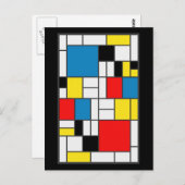 Mondrian Style Postkarte (Vorne/Hinten)