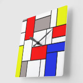 Mondrian style quadratische wanduhr (Winkel)