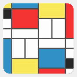 Mondrian Style Quadratischer Aufkleber