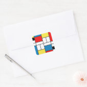 Mondrian Style Quadratischer Aufkleber (Umschlag)