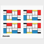 Mondrian Style Rechteckiger Aufkleber (Blatt)