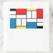 Mondrian Style Rechteckiger Aufkleber (Tasche)