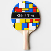 Mondrian Style Red Blue Yellow Black Name Monogram Tischtennis Schläger (Rückseite)