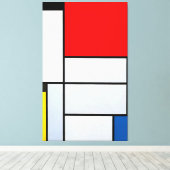 MONDRIAN - TABLEAU I - Comp mit Large Red Flugzeug Leinwanddruck (Insitu (Holzboden))