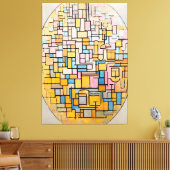 MONDRIAN - TABLEAU III ZUSAMMENSETZUNG IM OVAL - 1 LEINWANDDRUCK (Insitu (Wohnzimmer))