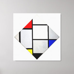 MONDRIAN - TABLEAU Nr. IV - LOZENGE ZUSAMMENSETZUN Leinwanddruck