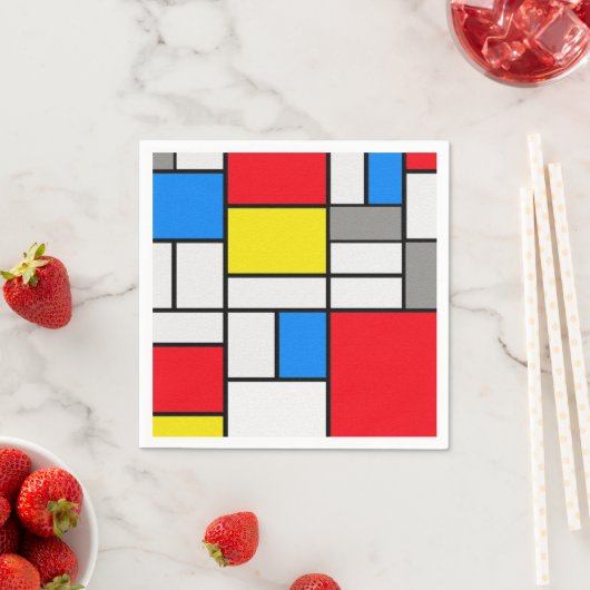 Mondrian Theme Elegant Serviette (Beispiel)