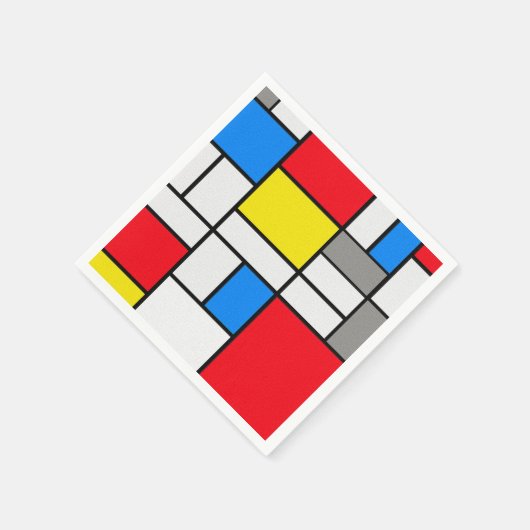 Mondrian Theme Elegant Serviette (Ecke)