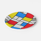 Mondrian Theme Elegante Platte Pappteller (Schrägansicht)