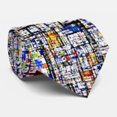 Mondrian trifft Grunge-Krawatte Krawatte (Gerollt)