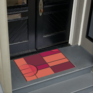 Mondrian und Rot Fußmatte