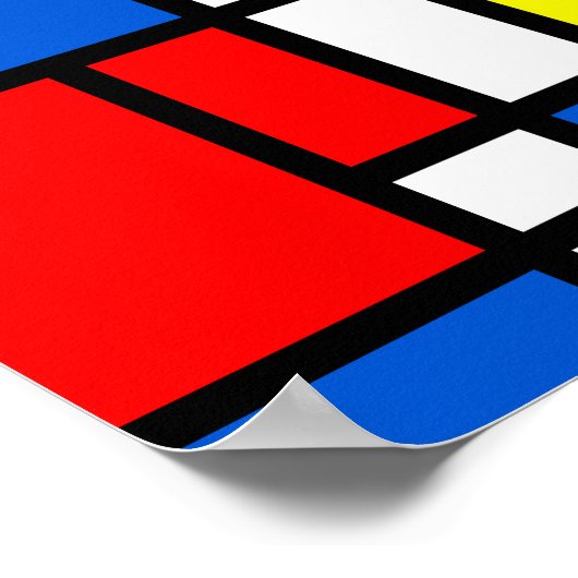Mondrian Yellow Blue Poster (Ecke)