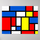 Mondrian Yellow Blue Poster (Vorne)