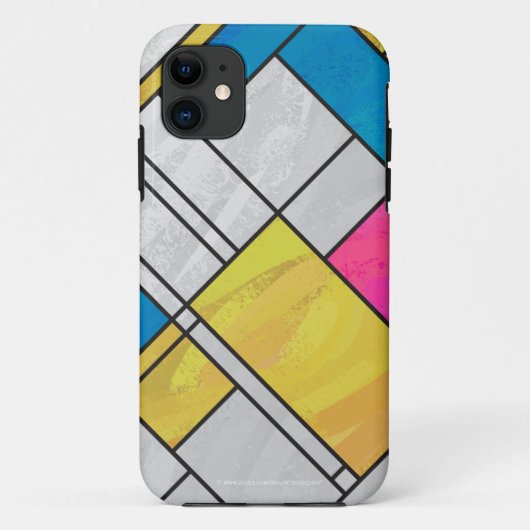 Mondrian Yellow Pink Blue Print Case-Mate iPhone Hülle (Rückseite)