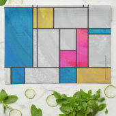 Mondrian Yellow Pink Blue Print Handtuch (Gefaltet)